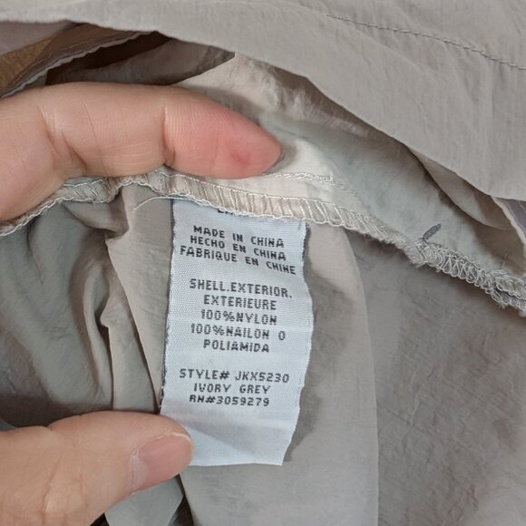 Thread & Supply Beige Light Half Zip Pullover Windbreaker with Hood - Size L - Picture 8 of 11